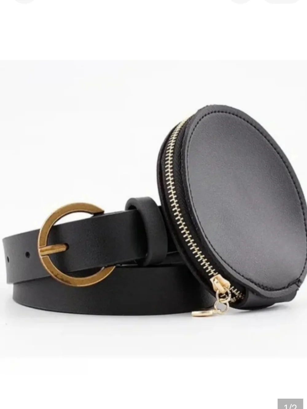 Black Circle Coin Purse Belt Bag